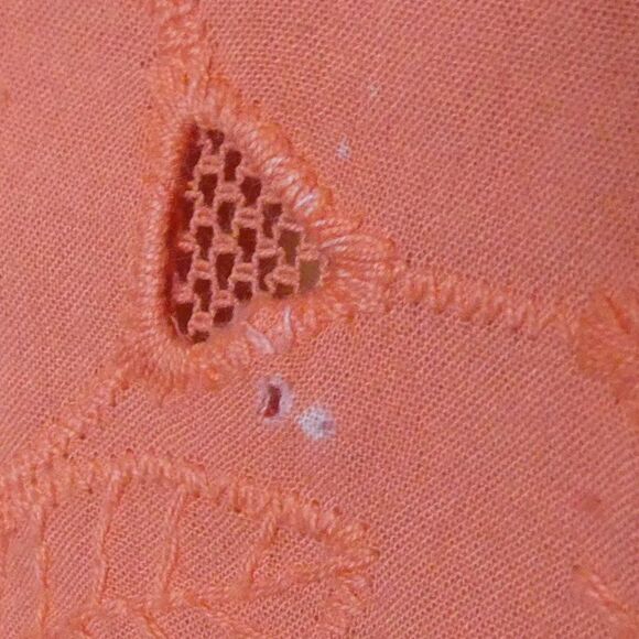 Lucky Brand Lily Cut Out Scoop Neck Tee Eyelet Sm Orange Sherbet Tangerine - Picture 4 of 10